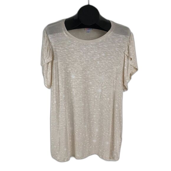 NEW LuLaRoe Olive Tulip Sleeved Top Women's Large Stretch Knit Casual Summer - Picture 1 of 10